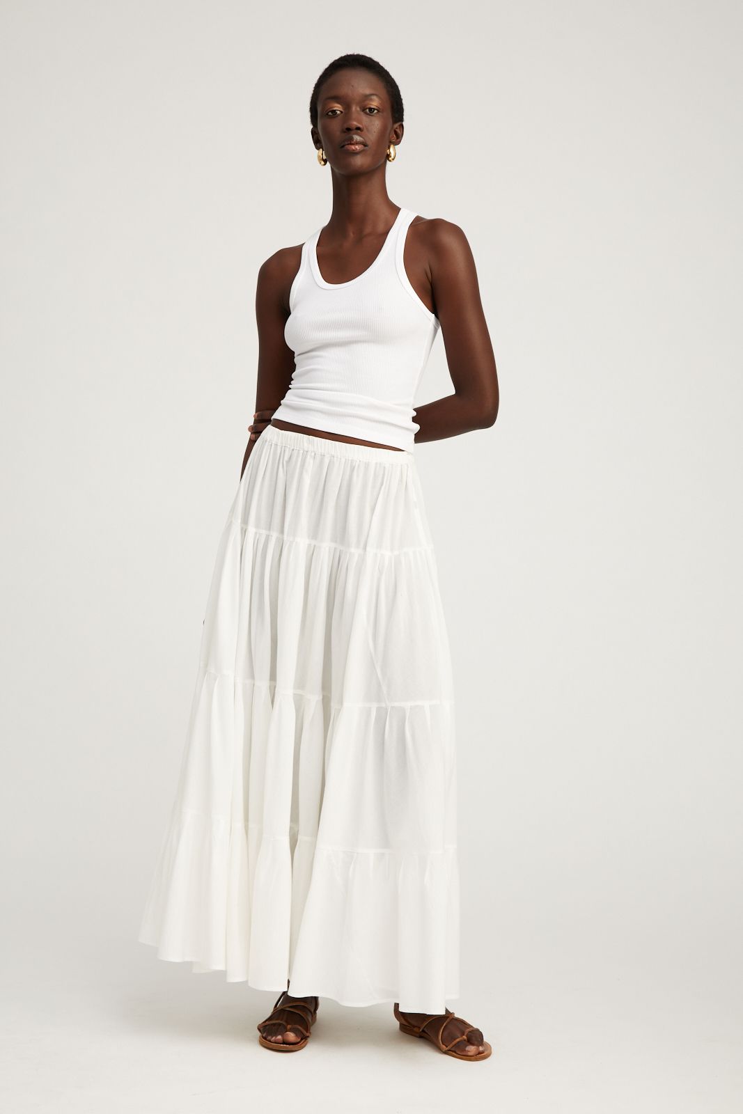 Long white schuhabtropfschale maxi skirt uk