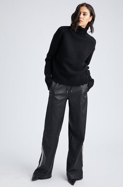 Black Cashmere Heavy Turtleneck Sweater