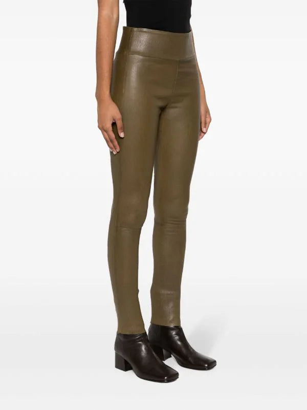 Moss Leather Ankle Leggings