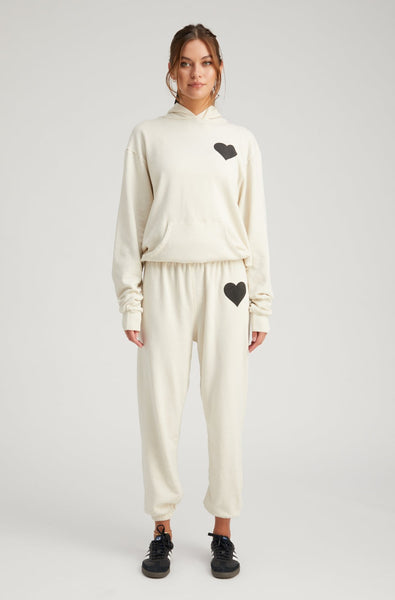 Heart Pocket Sweatpants in White