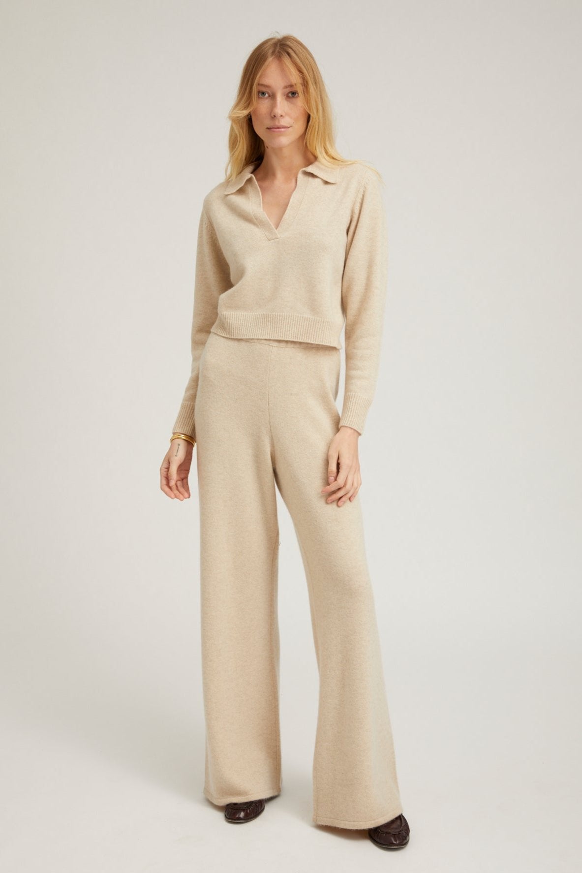 Oyster Cashmere Easy Pants