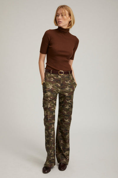 Camouflage Leather Cargo Trousers