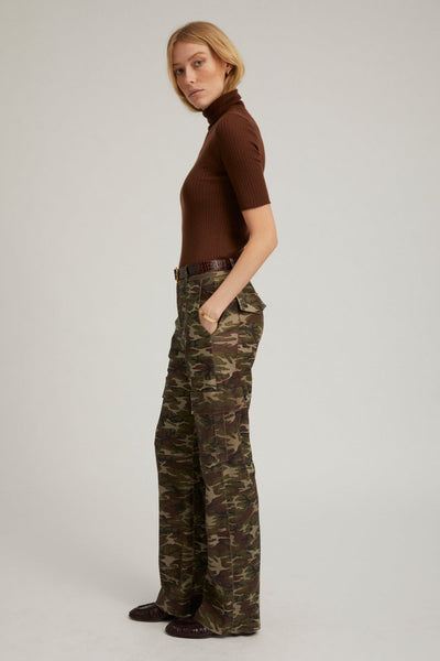 Camouflage Leather Cargo Trousers