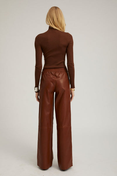 Chocolate Cashmere Mock Neck