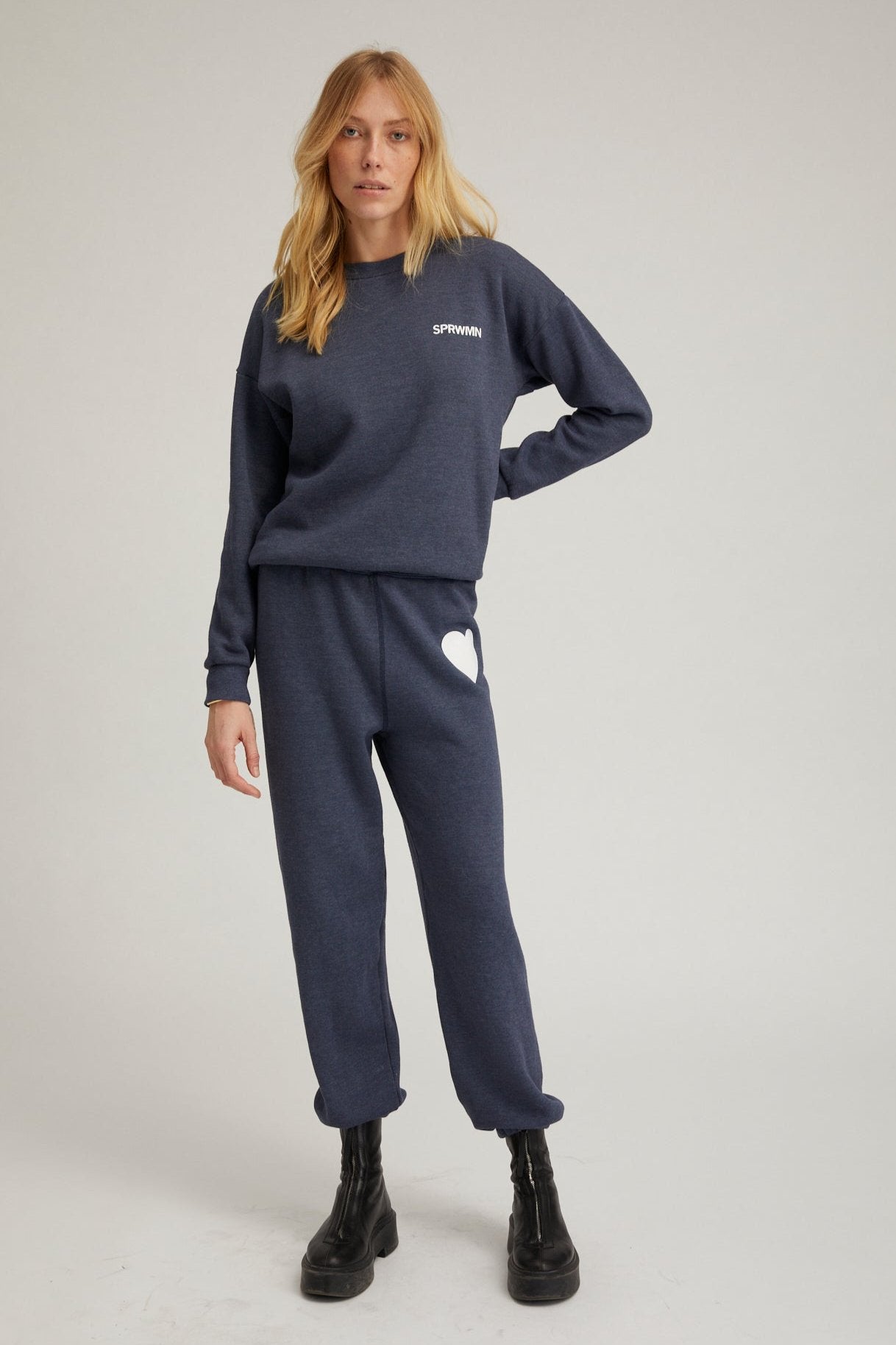 Navy Heart Sweatpants