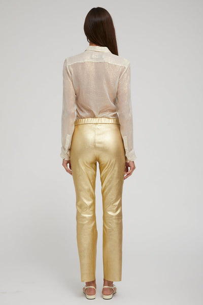 Metallic Gold Leather Sophia Pull On