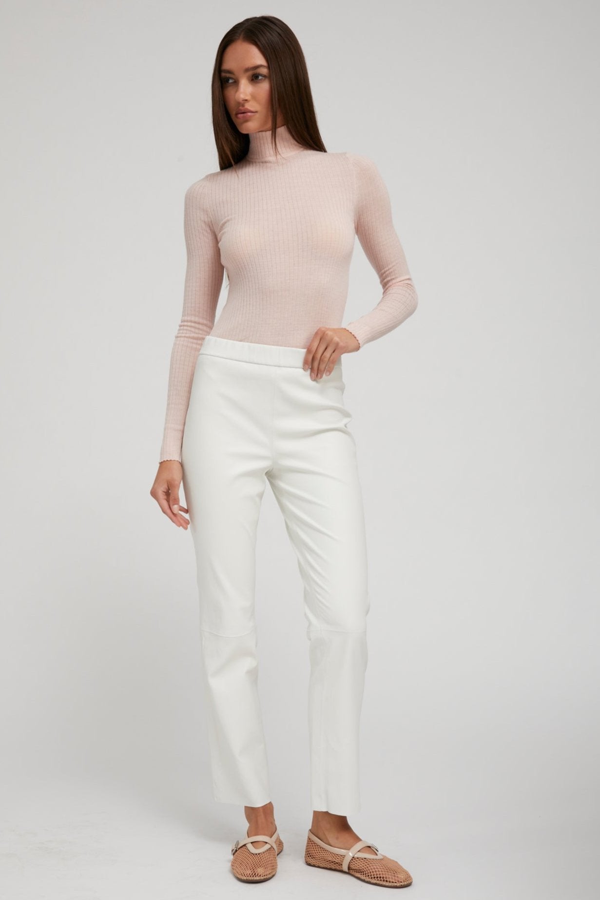 Blush Cashmere Mock Neck