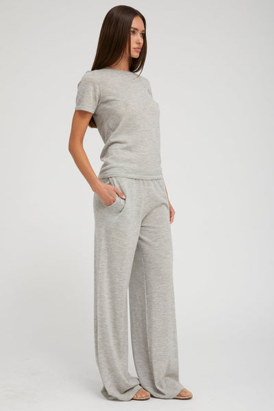 Oxford Ultra Fine Cashmere Wide Leg Pants