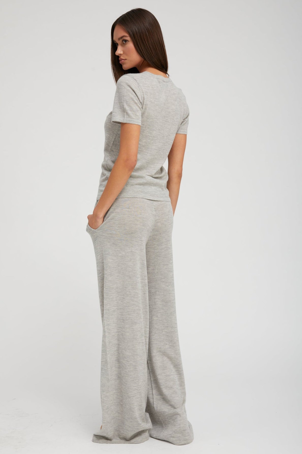 Oxford Ultra Fine Cashmere Wide Leg Pants