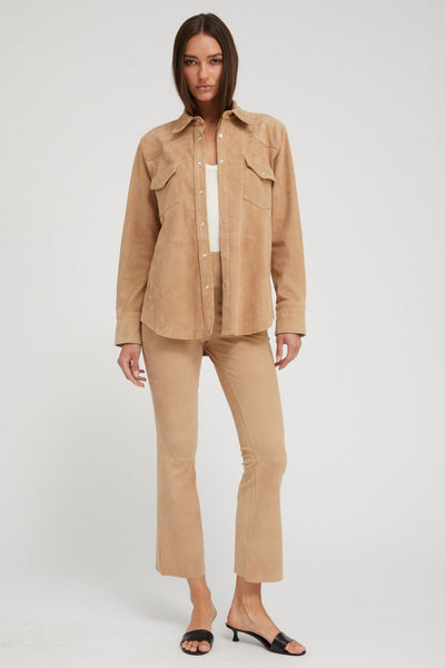 Sand Suede Western Button Down