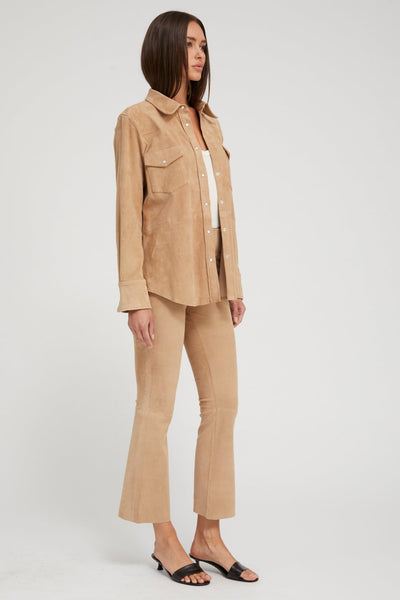 Sand Suede Western Button Down