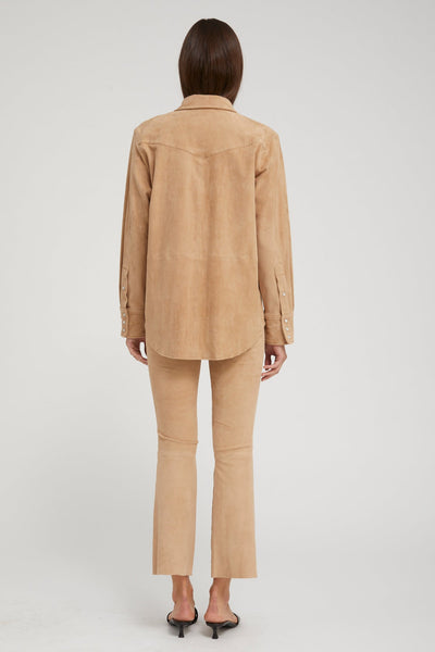 Sand Suede Western Button Down