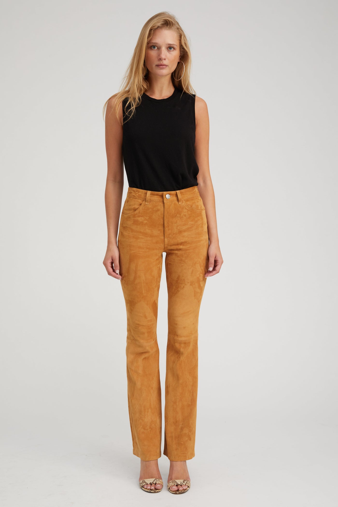 Nutmeg Suede 5 Pocket Micro Flare Pants