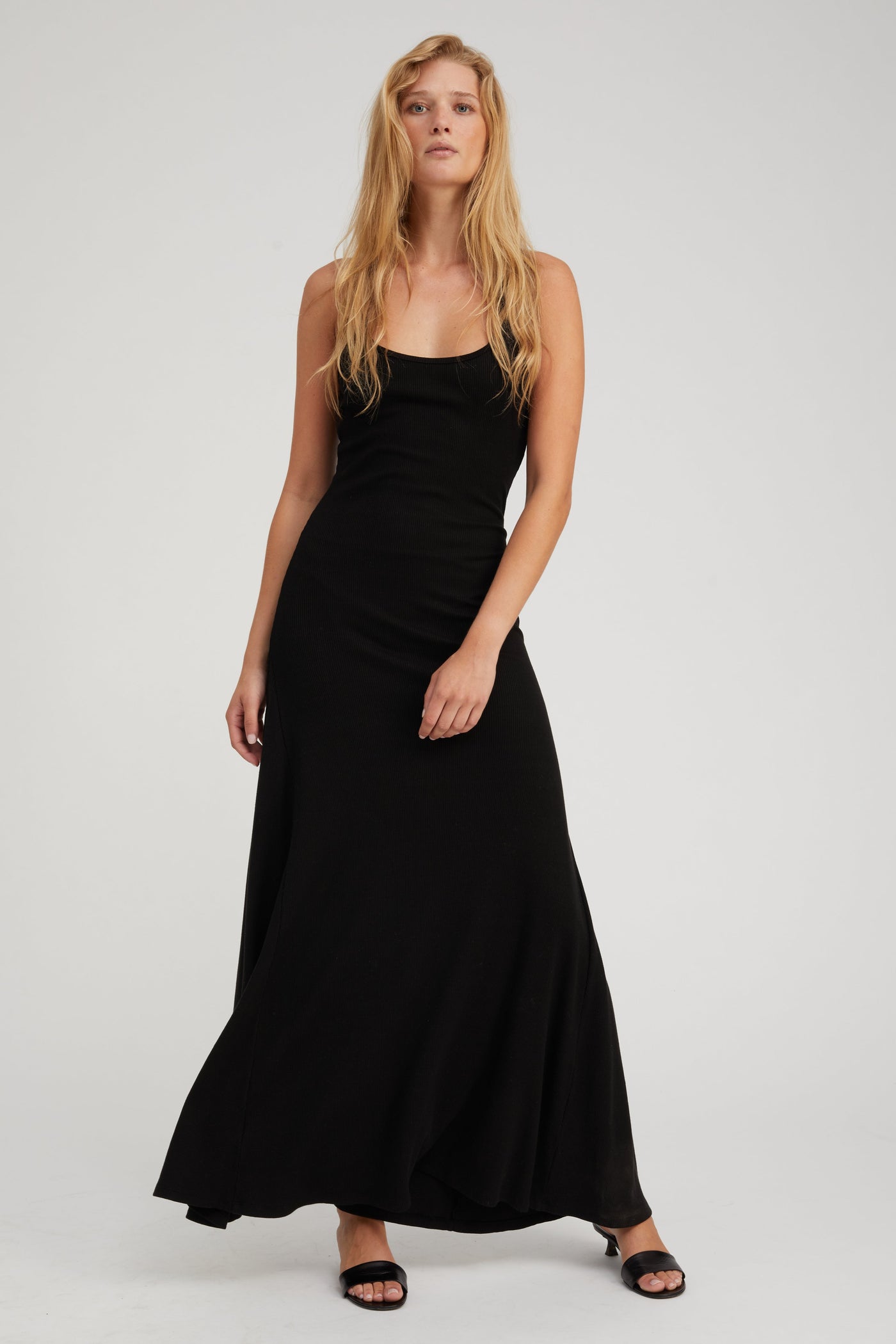 Black Rib Maxi Tank Dress