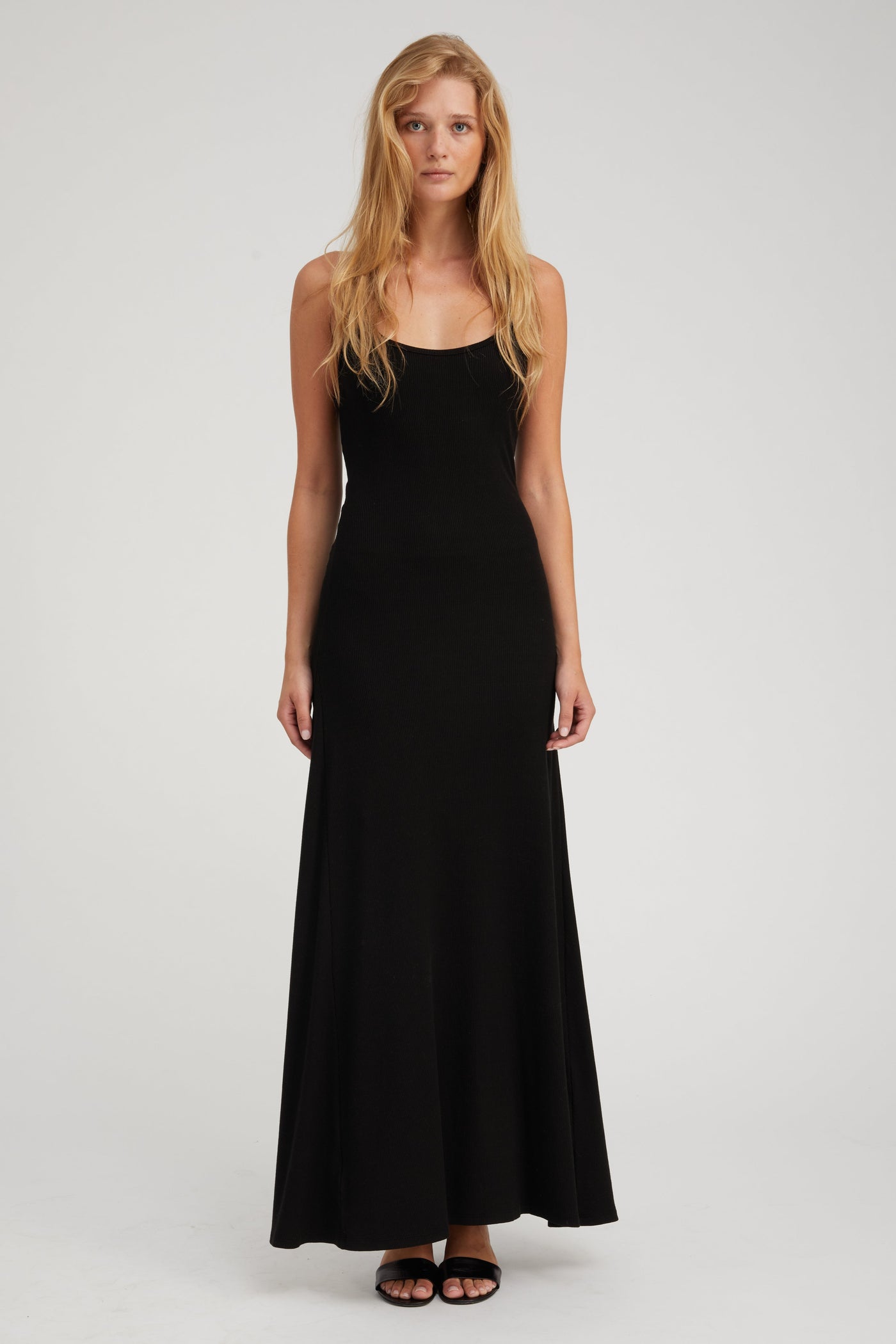 Black Rib Maxi Tank Dress