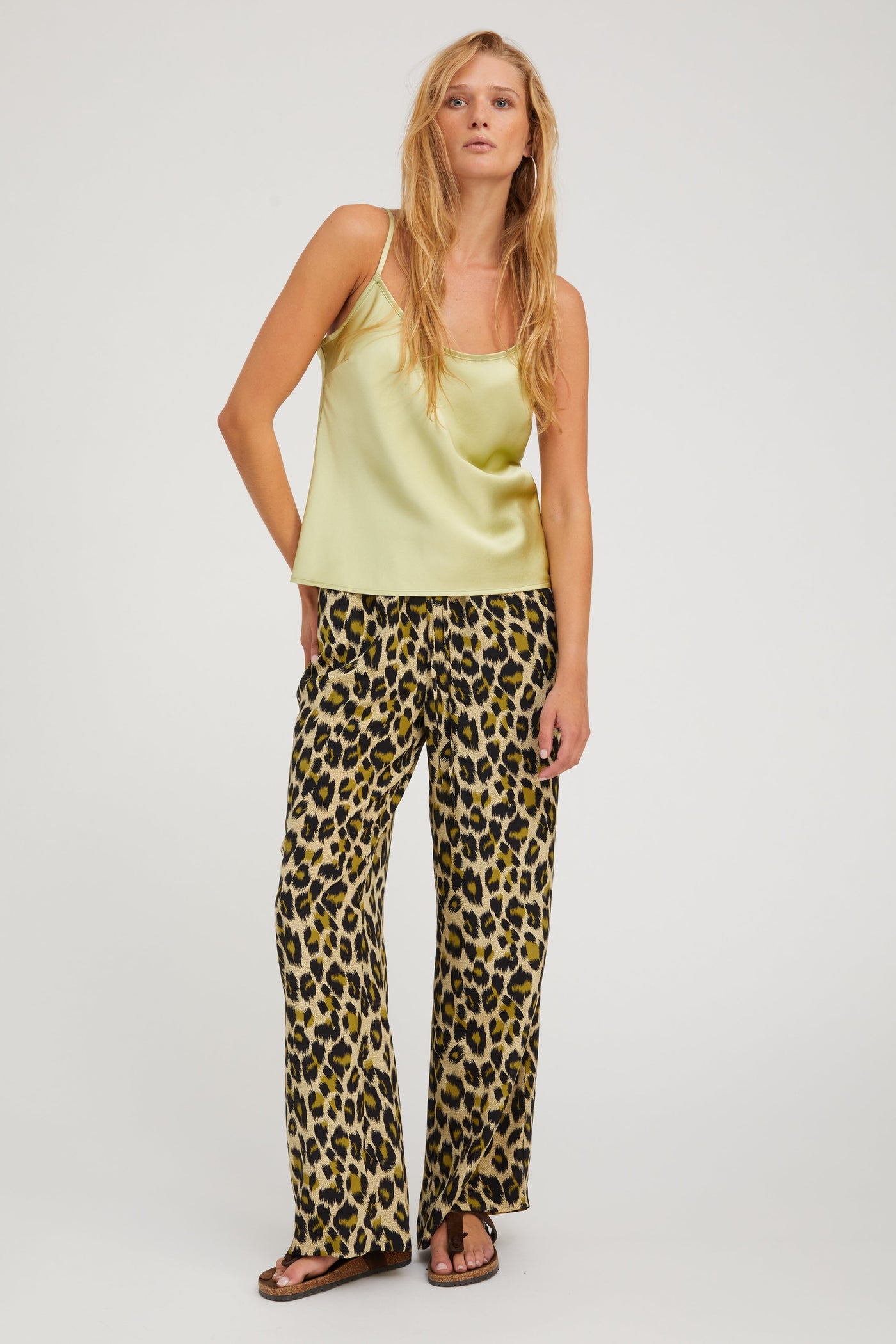 Green Leopard Silk Kauai Pants