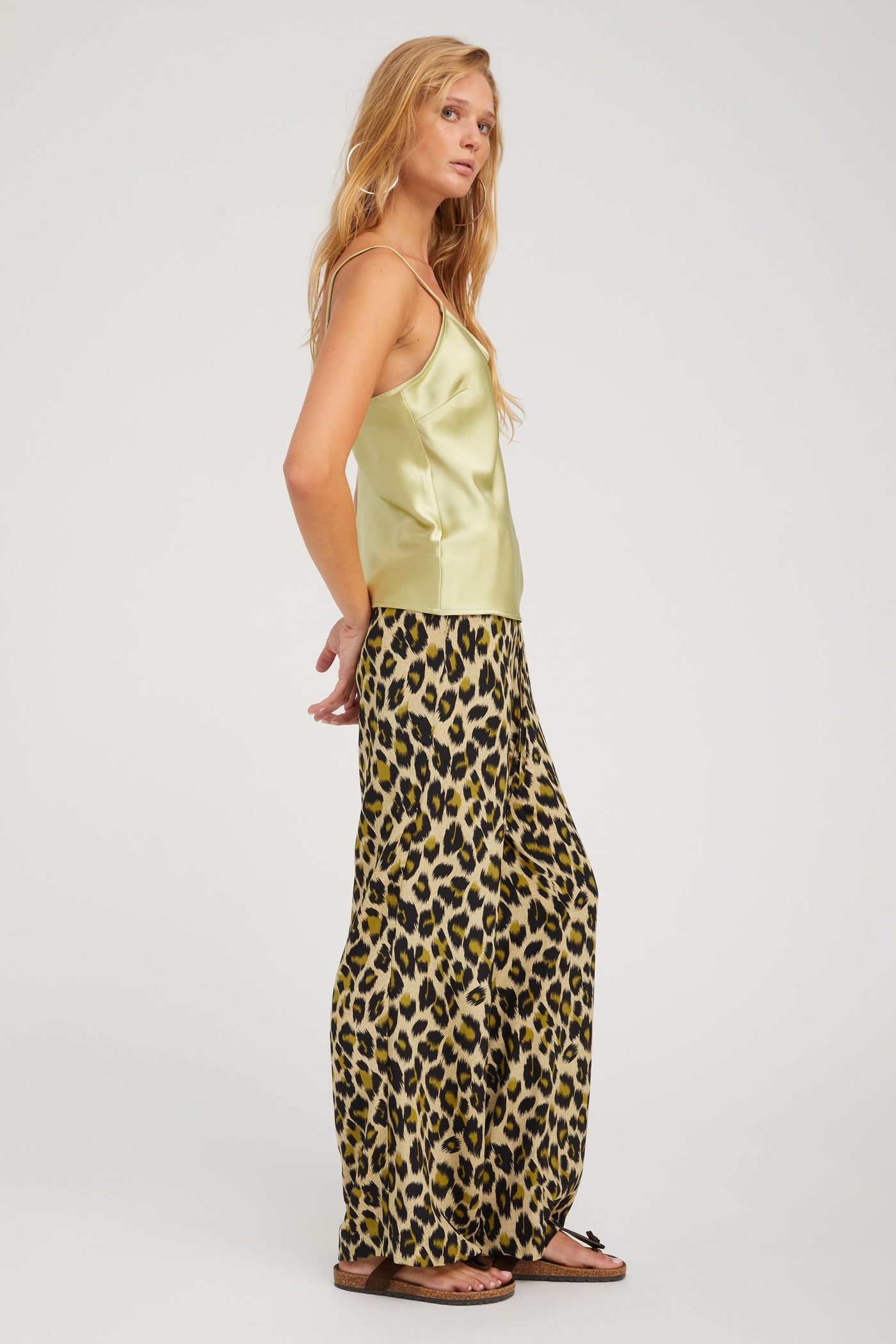 Green Leopard Silk Kauai Pants