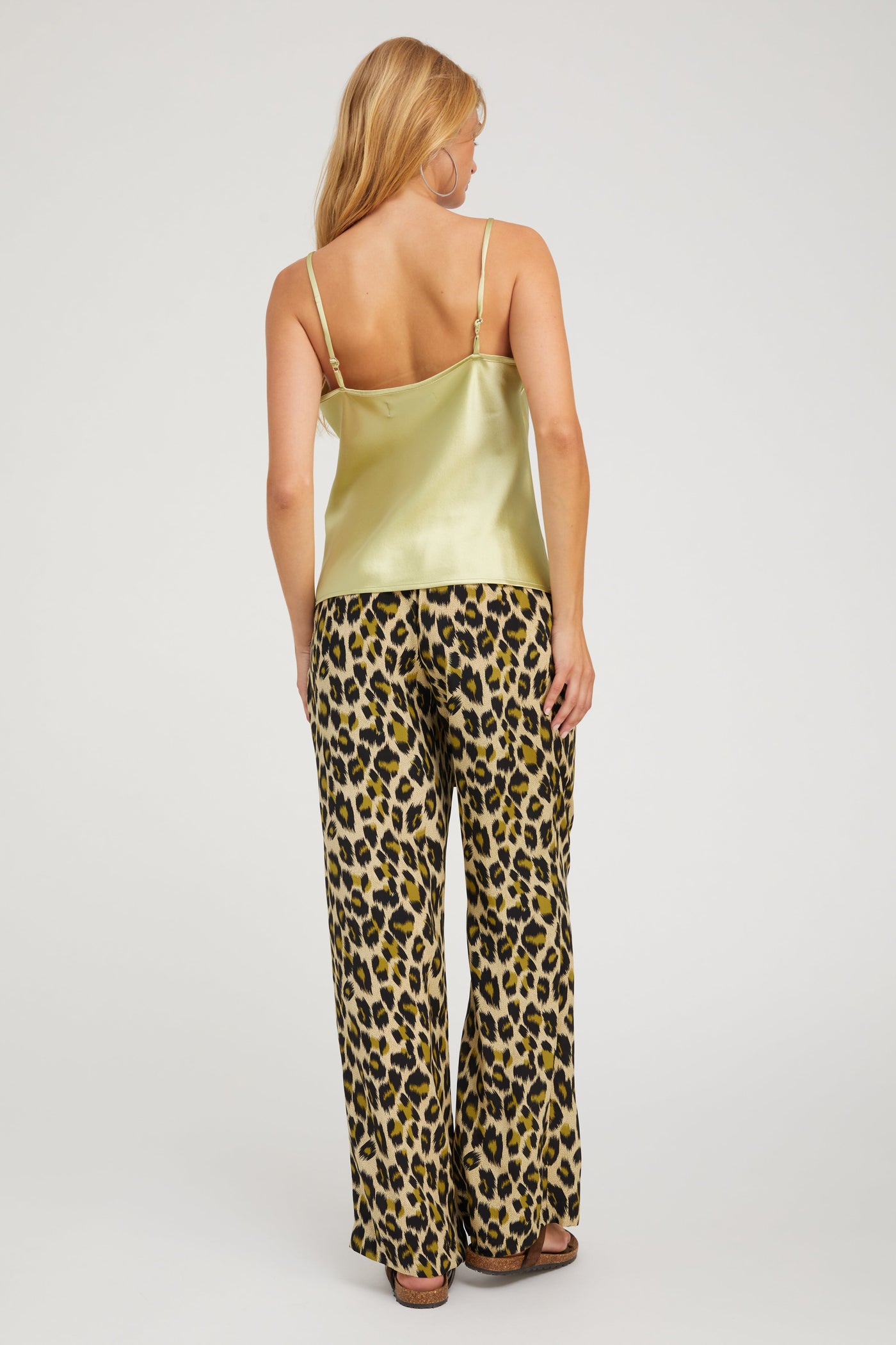 Green Leopard Silk Kauai Pants