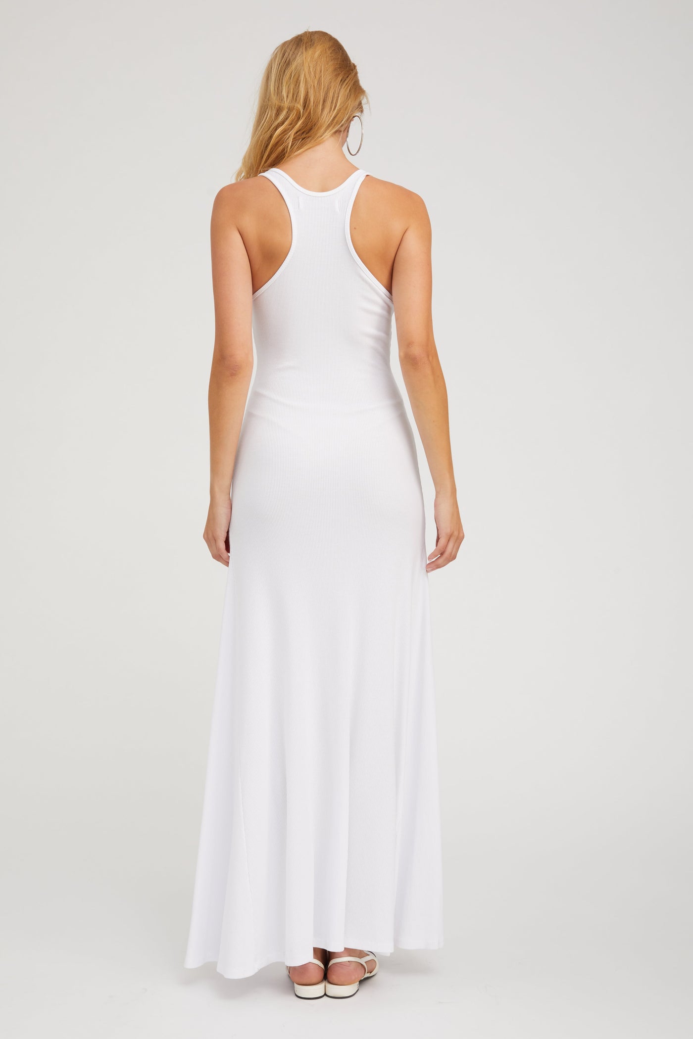 White Rib Tank Maxi Dress