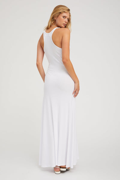 White Rib Tank Maxi Dress