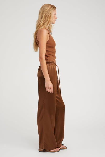 Brown Silk Kauai Pants