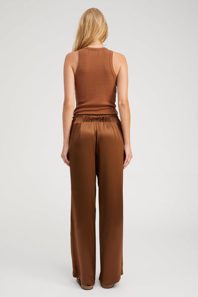 Brown Silk Kauai Pants