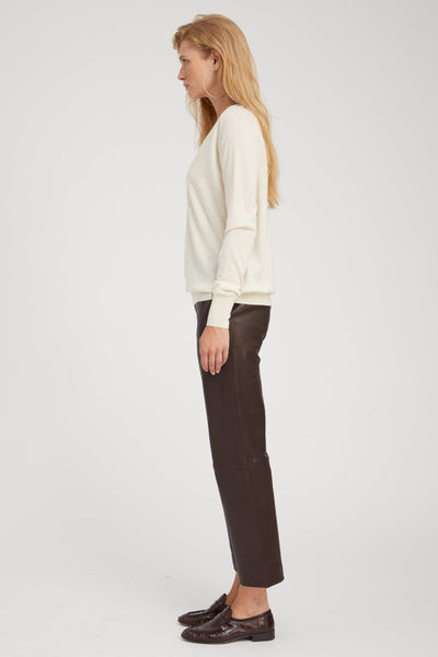 Chalk Cashmere V-Neck Sweater