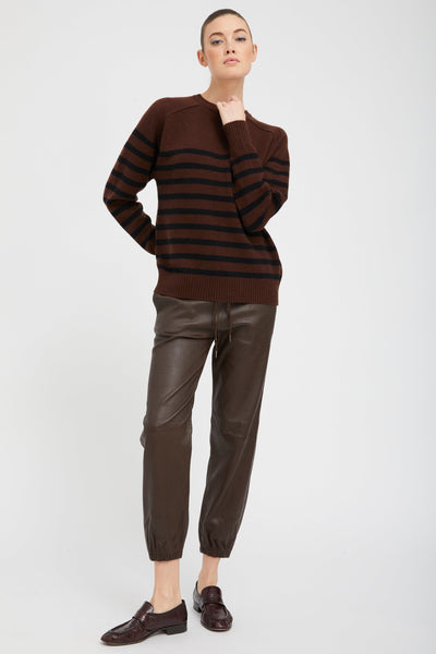 Americano Striped Cashmere Crewneck