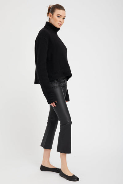 Black Cashmere Heavy Turtleneck Sweater