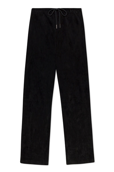 Black Suede Straight Leg Pants