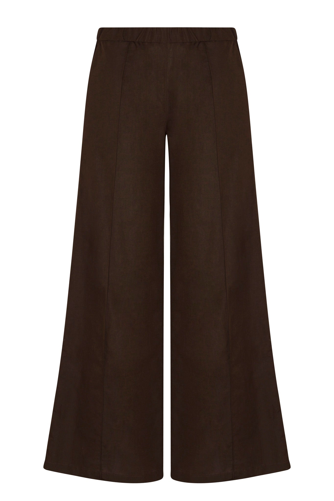 Americano Linen Wide Leg Pintuck Trousers