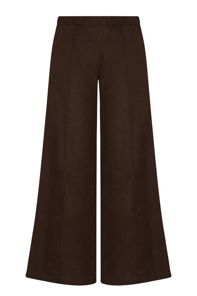 Americano Linen Wide Leg Pintuck Trousers