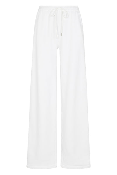 White Cotton Baggy Sweatpants