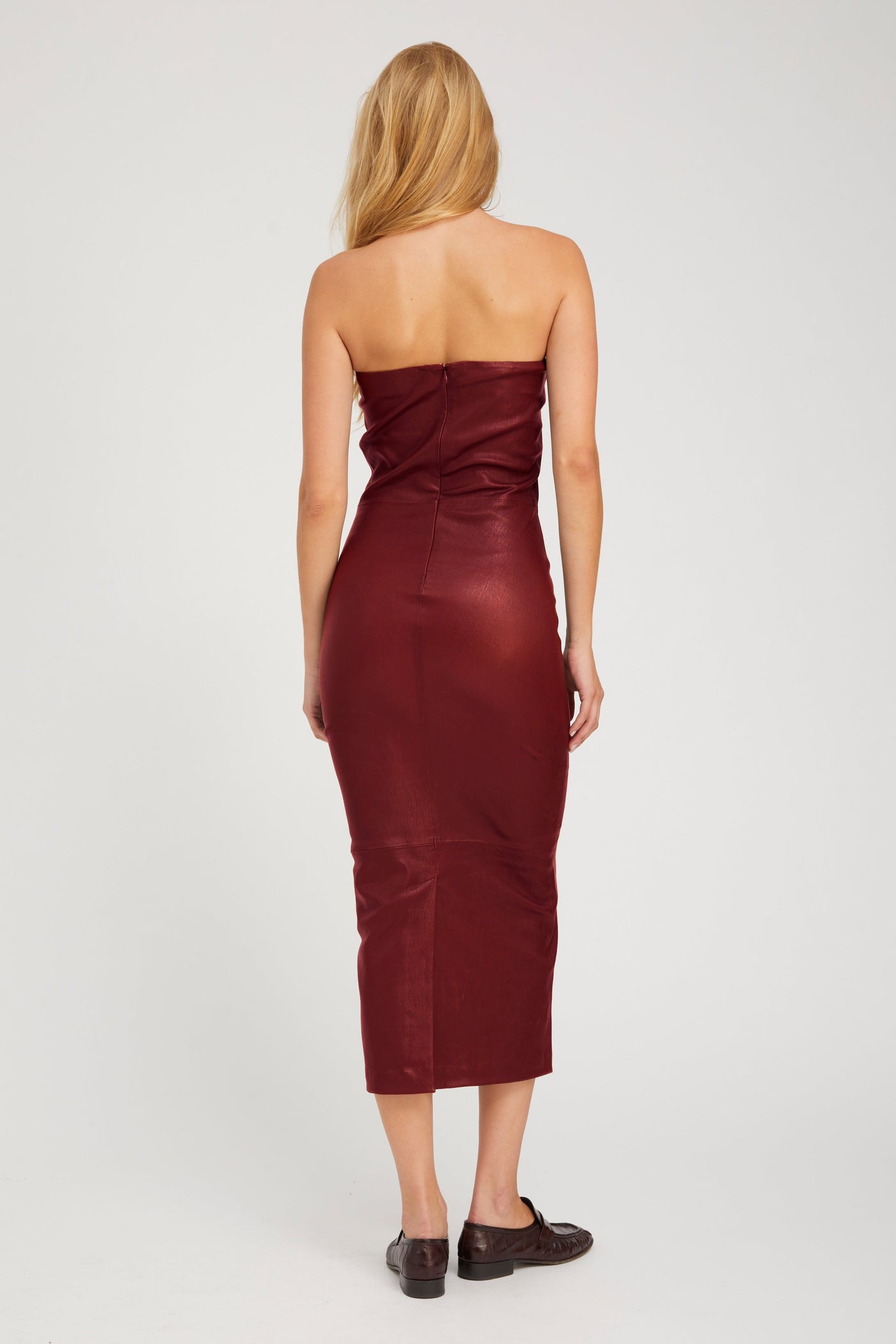 Cherry Leather Tube Dress