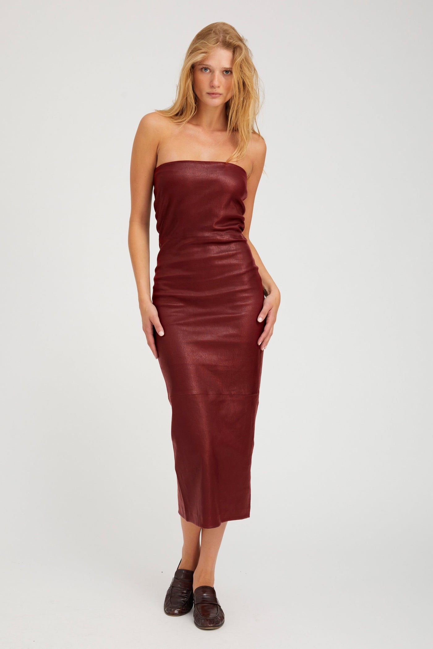 Cherry Leather Tube Dress