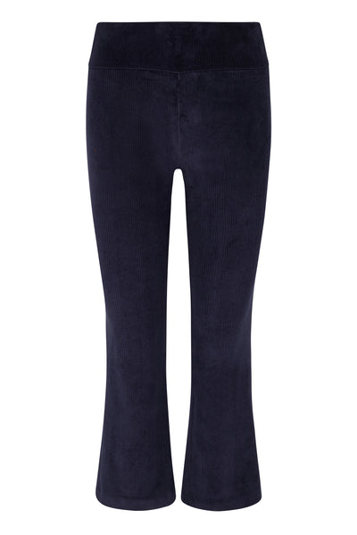 Navy Corduroy Crop Flare Pants