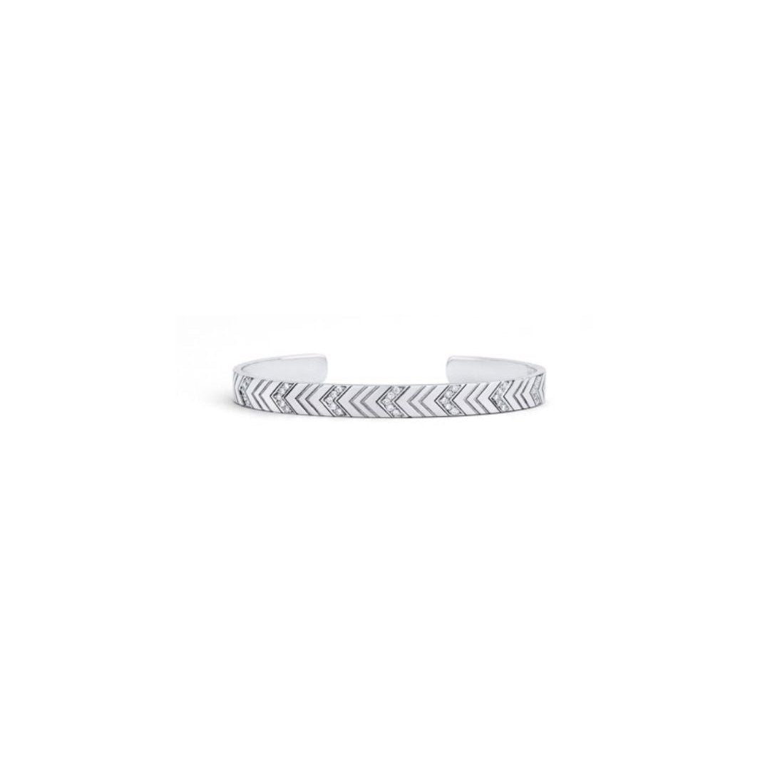 White Gold Multi-Diamond Chevron Cuff