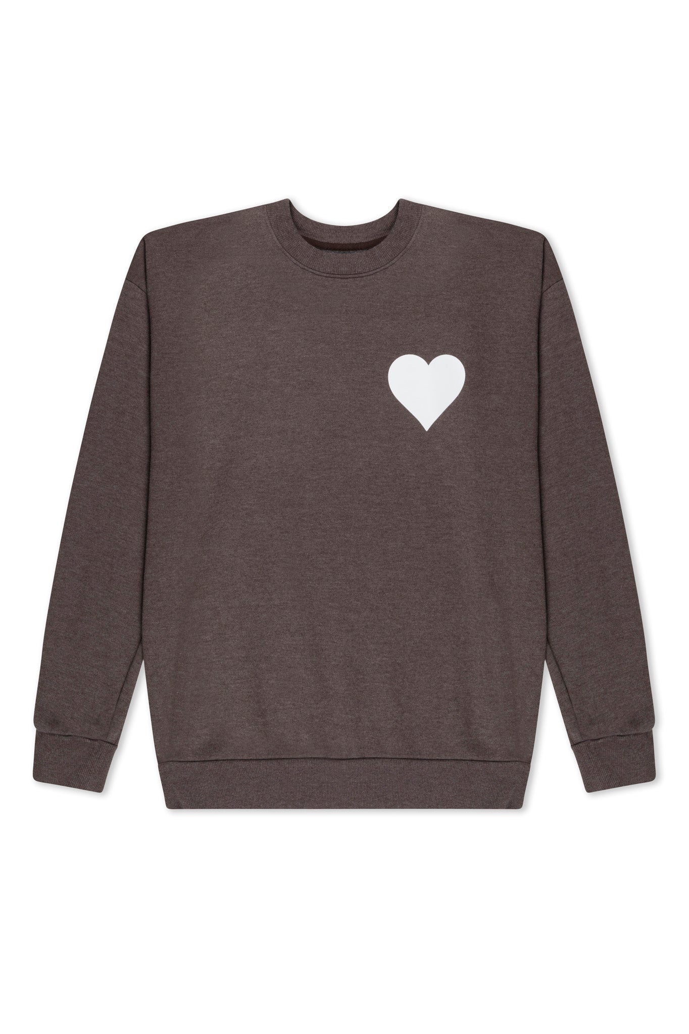 Heather Brown Heart Sweatshirt