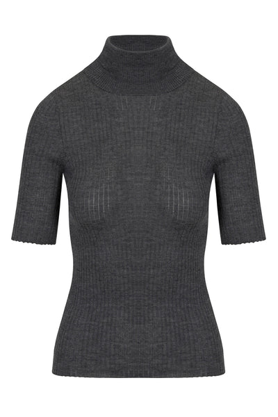 Charcoal Cashmere Turtleneck