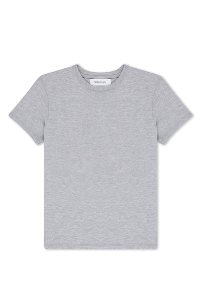 Heathered Grey Cotton Jersey Baby Tee