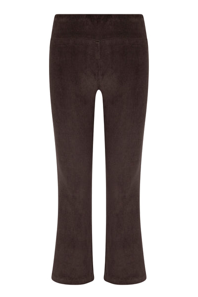 Dark Chocolate Corduroy Crop Flare Pants