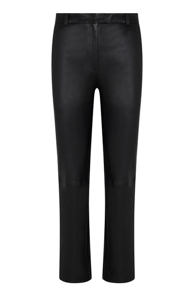 Black Leather Sophia Cigarette Trousers