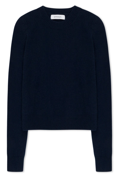 Navy Cashmere Crewneck Sweater