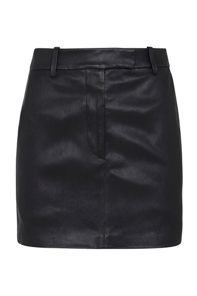 Black Leather Mini Trouser Skirt