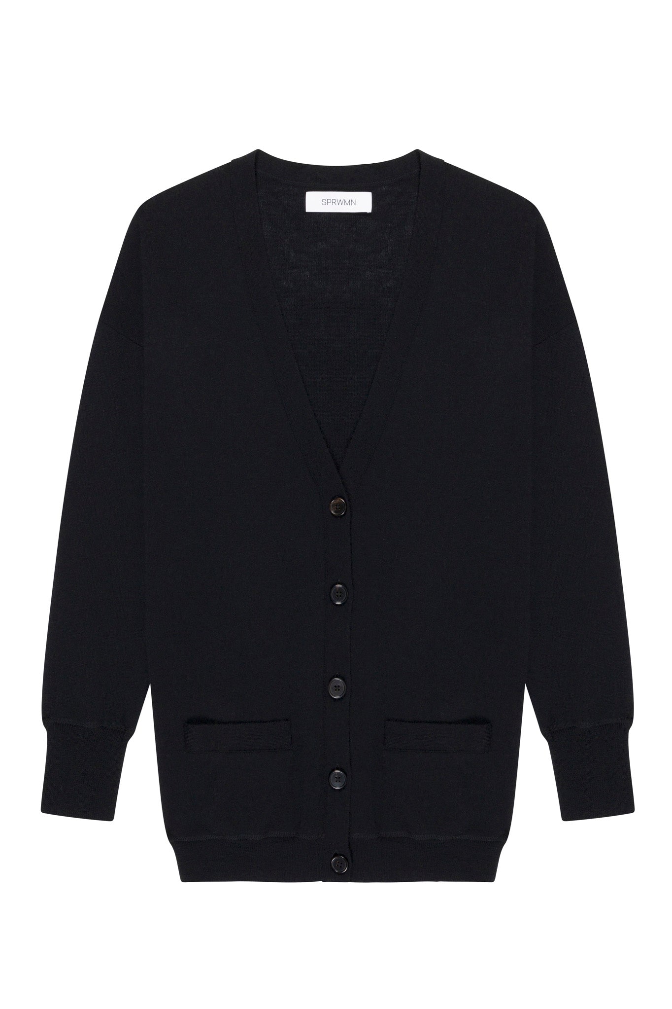 Black Cashmere Boyfriend Cardigan