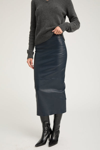 Midnight Leather Tube Skirt