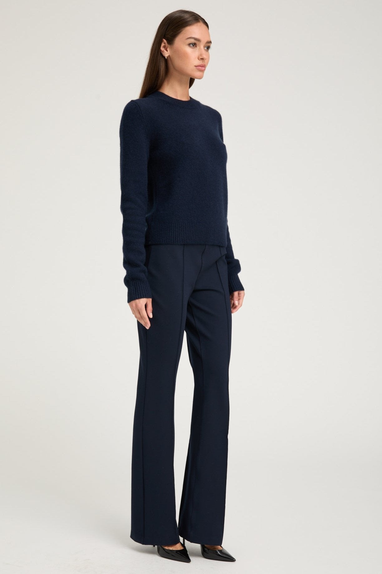 Navy Cashmere Crewneck Sweater