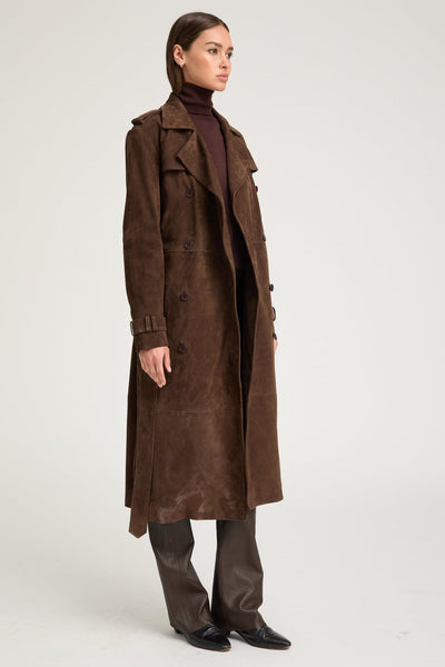 Burberry suede trench coat on sale