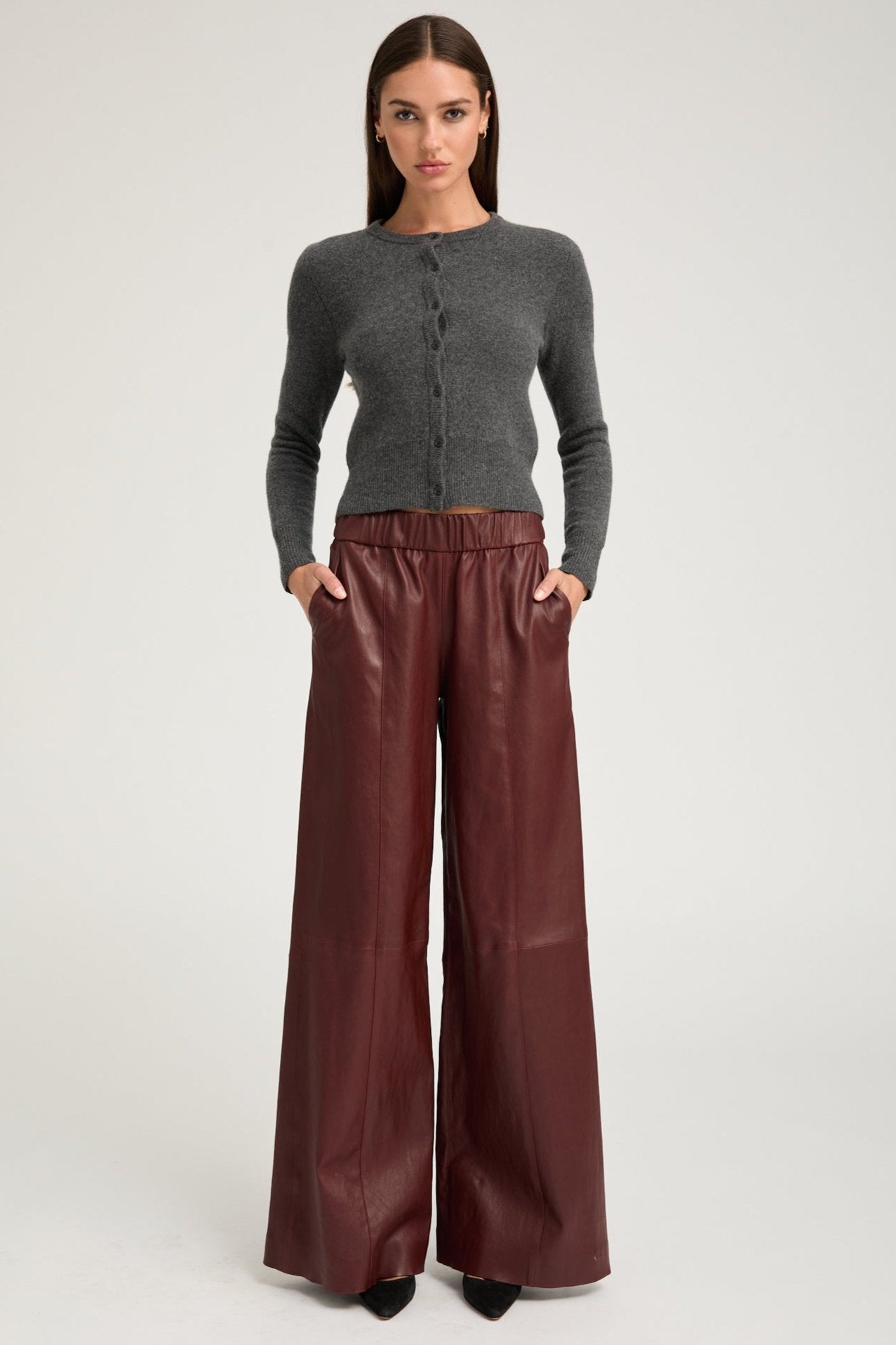 Pinot Stretch Leather Wide Leg