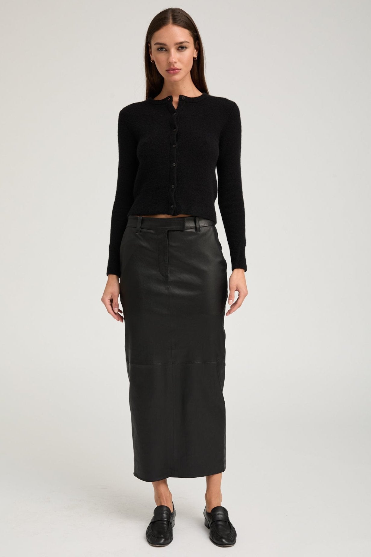 Black Leather Trouser Skirt